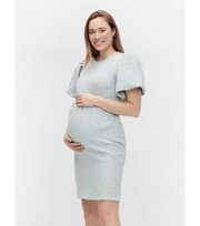 Mama.Licious Mamalicious Maternity Pale Grey Textured Mini Dress